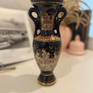 Artistic blue and Gold Greek Vase